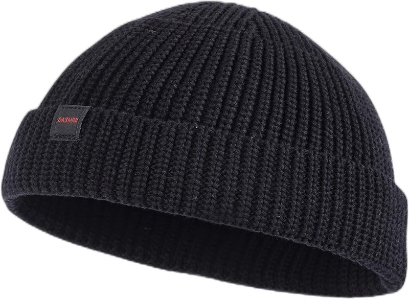 DASMINI Fisherman Beanie Hats for Men Women,Knit Trawler Skull Cap,Watch Cap,Spring Fall Winter Warm Short Hats - Image 1